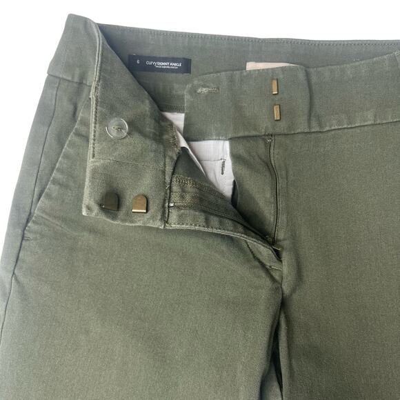 Loft Olive Curvy Skinny Flat Front Vintage Inspired Tapered Ankle Pants Size 6 - Picture 4 of 9